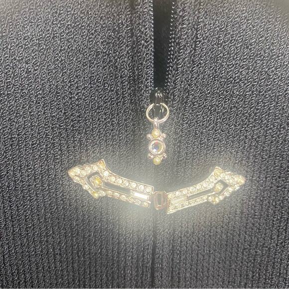 St. John Evening Bling Rhinestone detailed Black Blazer Knit Size4 Old Money - Picture 11 of 12